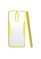 Kilifone - Xiaomi Uyumlu Redmi Note 8 Pro - Kılıf Kenarı Renkli Arkası Şeffaf Parfe Kapak - Sarı