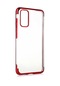 Kilifone - Samsung Uyumlu Galaxy S20 - Kılıf Dört Köşesi Renkli Arkası Şefaf Lazer Silikon Kapak - Kırmızı