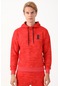 Maraton Sportswear Comfort Erkek Kapşonlu Uzun Kol Basic Kırmızı Sweatshirt 21332-kırmızı