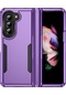 Samsung Galaxy Uyumlu Z Fold5 5g İçin Pc + Tpu Askeri Sınıf Düşmeye Karşı Koruyucu Telefon Kılıfı - Mor / Siyah Mor Siyah