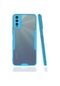 Mutcase - Vivo Uyumlu Y11s - Kılıf Kenarı Renkli Arkası Şeffaf Parfe Kapak - Mavi