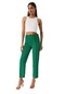 Kadın Yeşil Çimalı Beli Lastikli Kumaş Pantolon-25236-yeşil