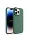 Kilifone - İphone Uyumlu İphone 14 Pro Max - Kılıf Arkası Buzlu Sert Pc May Kapak - Koyu Yeşil