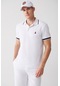 Avva Erkek Beyaz Marine Baskılı Standart Fit Normal Kesim Polo Yaka T-Shirt A31Y1189