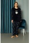 Kadın Büyük Beden Kışlık Polar Pijama Takımı Peluş Desenli Takım Tampap 34012- 1001