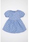 Defacto Kız Bebek Çiçekli Kısa Kollu Poplin Elbise C4502a524smbe553