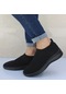 Siyah Açık Havada Kadın Ve Erkek Spor Ayakkabı Örgü Çorap Koşu Ayakkabıları Nefes Alabilen Bağcıksız Ayakkabı