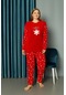 Kadın Büyük Beden Kışlık Polar Pijama Takımı Peluş Desenli Takım Tampap 34012- 1005
