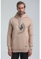 New World Polo Kapüşonlu Bej Slim Fit Hoodie 22fwm64030