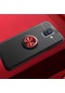 Kilifone - Samsung Uyumlu Galaxy A6 2018 - Kılıf Yüzüklü Auto Focus Ravel Karbon Silikon Kapak - Siyah-kırmızı