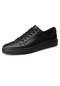 2024 Erkek Bahar Günlük Deri Ayakkabı Hakiki Deri Çift Beyaz Ayakkabı Çok Yönlü Spor Ayakkabı Tek Ayakkabı - Siyah