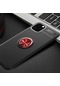Noktaks - iPhone Uyumlu 11 Pro Max - Kılıf Yüzüklü Auto Focus Ravel Karbon Silikon Kapak - Siyah-kırmızı