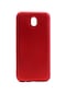 Tecno-Samsung Galaxy Uyumlu J7 Pro - Kılıf Mat Renkli Esnek Premier Silikon Kapak - Kırmızı