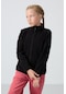 Tommy Life Siyah Kalın Yumuşak Dokulu Standart Fit Nakışlı Polar Kız Çocuk Sweatshirt - 75154 Siyah