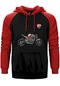 Ducati Supersport Kırmızı Renk Reglan Kol Kapşonlu Sweatshirt Kırmızı