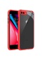 Tecno - İphone Uyumlu İphone 7 Plus - Kılıf Kenarları Tırtıklı Renkli Düğmeli Kaff Kapak - Kırmızı
