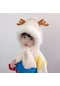 Ikkb Çocuk Şapkaları Sonbahar Ve Kış Bebek Eşarpları Artı Kablolu Sevimli Şapkalar Kirli Beyaz