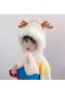Ikkb Çocuk Şapkaları Sonbahar Ve Kış Bebek Eşarpları Artı Kablolu Sevimli Şapkalar Kirli Beyaz