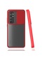 Kilifone - Xiaomi Uyumlu Mi Note 10 Lite - Kılıf Slayt Sürgülü Arkası Buzlu Lensi Kapak - Kırmızı