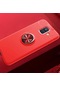 Kilifone - Samsung Uyumlu Galaxy J6 - Kılıf Yüzüklü Auto Focus Ravel Karbon Silikon Kapak - Kırmızı