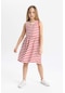 Defacto Kız Çocuk Çizgili Elbise B4340a824smrd282