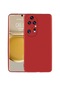 Noktaks - Huawei Uyumlu Huawei P50 Pro - Kılıf Mat Renkli Esnek Premier Silikon Kapak - Kırmızı