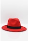 Kadın Kırmızı Fötr Şapka - Standart