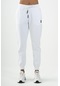 Maraton Sportswear Comfort Kadın Dönüşlü Paça Basic Beyaz Eşofman Altı 22163-beyaz