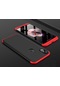 Noktaks - Xiaomi Uyumlu Xiaomi Mi 6x / Mi A2 - Kılıf 3 Parçalı Parmak İzi Yapmayan Sert Ays Kapak - Siyah-kırmızı