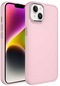 iPhone Uyumlu 13 Kılıf Metal Çerçeve Hassas Butonlu Renkli Içi Kadife Kilifi Kapak Luna - Pembe