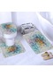 Modern Sanat Mozaik Baskı Duş Perdesi Seti Kız Polyester Banyo Perdeleri Kaymaz Dm6051-3pcs Bath Rug Dm6051-3pcs Bath Rug