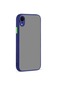 Kilifone - İphone Uyumlu İphone Xr 6.1 - Kılıf Arkası Buzlu Renkli Düğmeli Hux Kapak - Lacivert