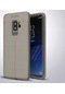 Tecno - Samsung Galaxy Uyumlu S9 Plus - Kılıf Deri Görünümlü Auto Focus Karbon Niss Silikon Kapak - Gri