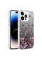 Kilifone - İphone Uyumlu İphone 14 Pro Max - Kılıf Koruyucu Sert Desenli Silver Kapak - Çiçek