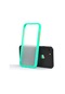 Kilifone - İphone Uyumlu İphone Se 2020 - Kılıf Arkası Mat Buzlu Kenarı Renkli Düğmeli Fri Silikon - Turkuaz