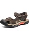 2024 Yaz Yeni Erkek Modası Açık Hava Rahat Sandaletler Kullanışlı Velcro Toe Sandalet - Kahverengi
