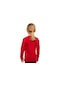 Lovetti Açık Kırmızı Kız Çocuk Düz Basıc Likralı Uzun Kol Tişört