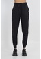 Maraton Sportswear Comfort Kadın Bol Dönüşlü Paça Basic Siyah Pantolon 21124-siyah