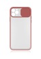 Kilifone - İphone Uyumlu İphone 11 Pro Max - Kılıf Slayt Sürgülü Arkası Buzlu Lensi Kapak - Pembe Açık