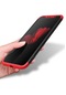 Noktaks - iPhone Uyumlu X - Kılıf 3 Parçalı Parmak İzi Yapmayan Sert Ays Kapak - Siyah-kırmızı