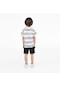 Luess Erkek Çocuk Desenli %100 Pamuk Tshirt Şort Alt Üst Takım-siyah-beyaz