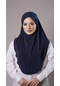 Lacivert Pratik Hazır Geçmeli Tesettür Eşarp Sandy Kumaş Düz Hijab 2308 02