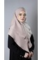 Bej Pratik Hazır Geçmeli Tesettür Eşarp Pamuk Caz Kumaş Çift Katlı Çapraz Hijab 2304 12