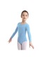 Mavi Çocuklar Temel Uzun Kollu Leotard Bale Dans Jimnastik Bodysuit Tulum Kız Activewear
