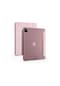 Mutcase - İpad Uyumlu İpad Pro 12.9 2022 M2 - Kılıf Kalem Bölmeli Stand Olabilen Origami Tri Folding Tablet Kılıfı - Rose Gold