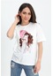 T-shirt Kız Baskılı Taş İşlemeli - Pembe-pembe