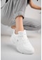 Lambırlent 9972 Kalın Taban Sneaker Unisex Spor Ayakkabı Beyaz