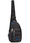 Newish Polo 2233 Unisex Kulaklık Usb Çıkışlı Çapraz Askılı Çanta Bel Omuz Ve Göğüs Çanta Günlük Bodybag Siyah-mavi