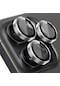 İphone 15 Pro/15 Pro Max Uyumlu Kamera Koruma Lens Koruyucu Temperli Cam Mercek Lens - Gümüş
