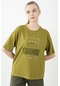 Maraton Sportswear Comfort Kadın Bisiklet Yaka Kısa Kol Basic Zeytin Yeşili T-Shirt 22140-Zeytin Yeşili